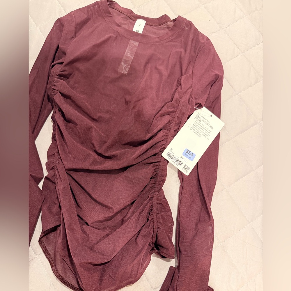 Lululemon- Elegant Ruched Long Sleeve Top - Mauve (runs small)